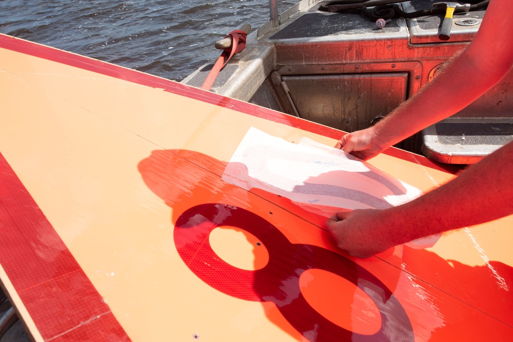 Coast Guard repairs aids on Lake Charles, Louisiana