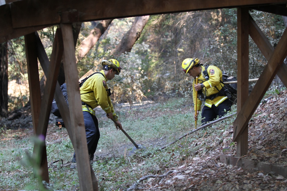 Cal Guard TF Rattlesnake contains CZU Lightning Complex Fire