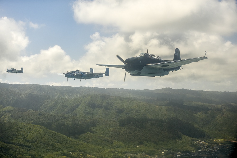 WWII-Era Warbirds fly Over Hawaii