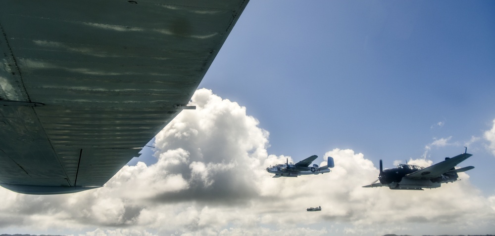 WWII-Era Warbirds Fly Over Hawaii