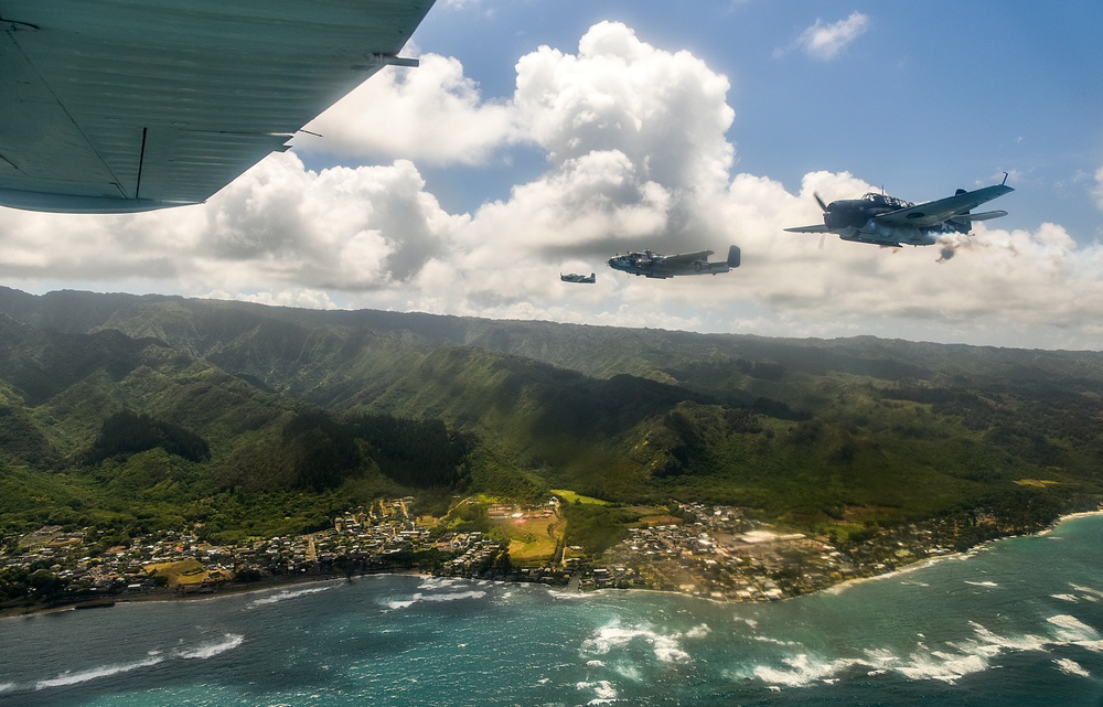 WWII-Era Warbirds fly Over Hawaii