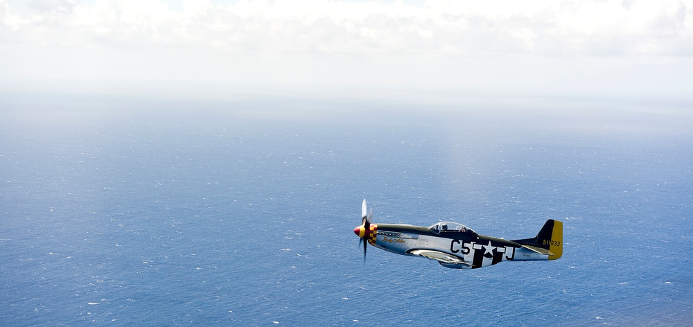 WWII-Era Warbirds Fly Over Hawaii