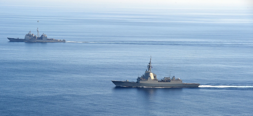 USS PHILIPPINE SEA VERTREP-AT-SEA/PHOTOEX/MARITIME EXERCISE