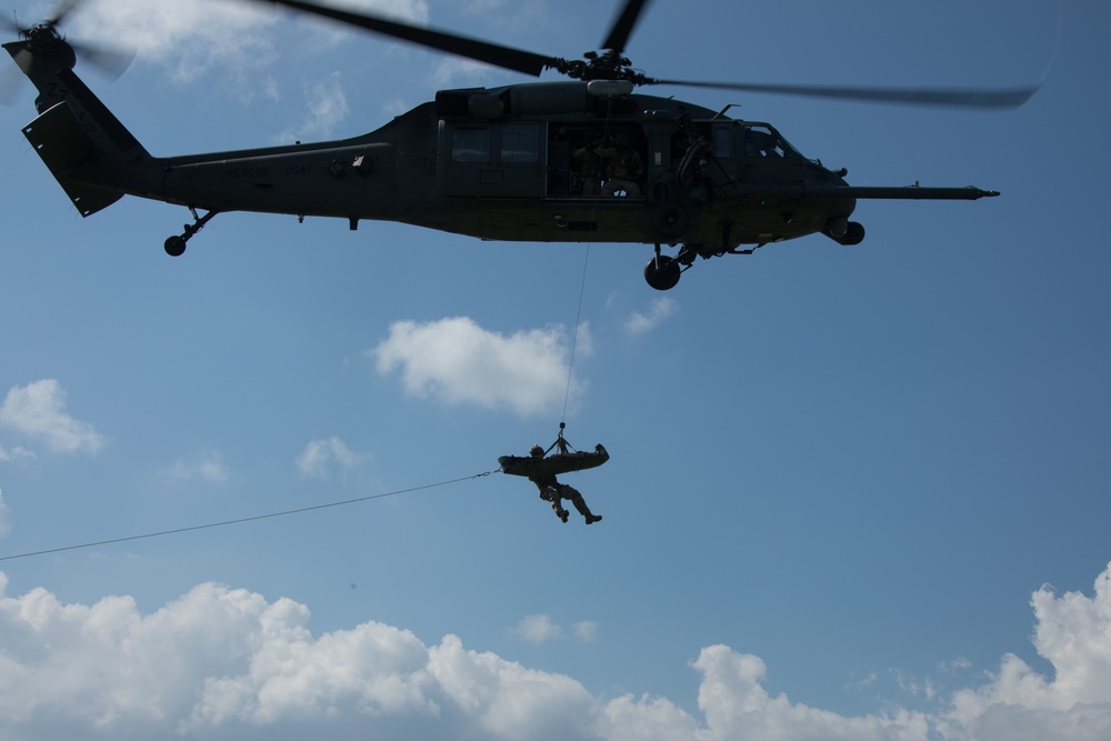 1st SFG (A) Green Berets rehearse helicopter rescue operations
