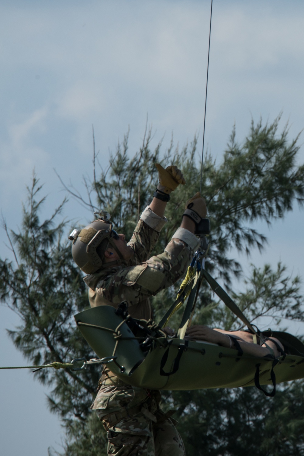 1st SFG (A) Green Berets rehearse helicopter rescue operations