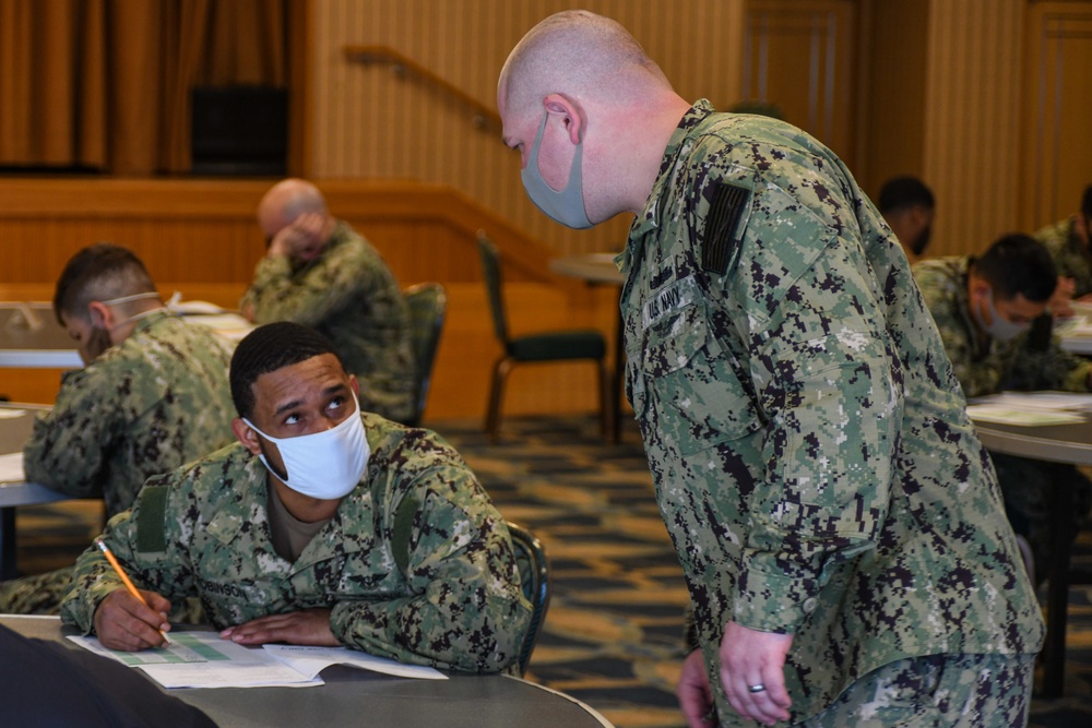 Sailors Take Exam In Hopes of Rank Advancement