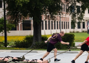 All American Leaders do combat focused PT during commander's conference