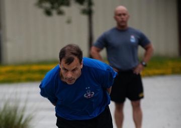 All American Leaders do combat focused PT during commander's conference