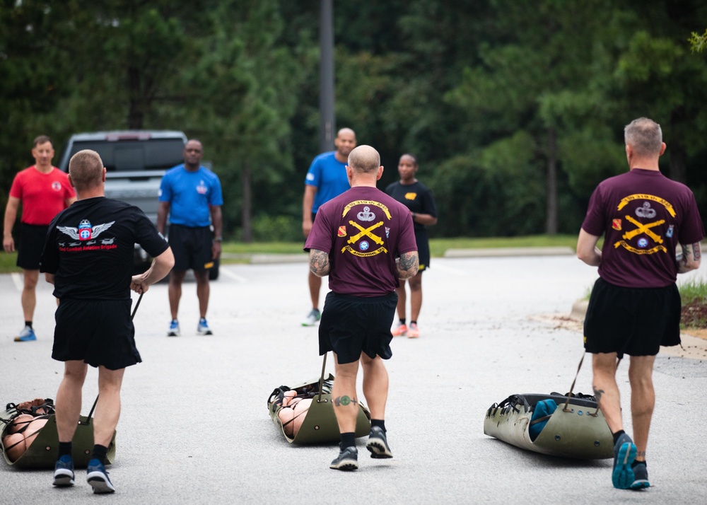 All American Leaders do combat focused PT during commander's conference