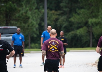All American Leaders do combat focused PT during commander's conference