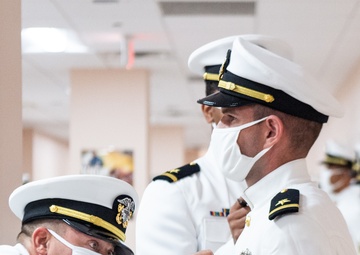 200901-N-TE695-0010 NEWPORT, R.I. (Sept. 1, 2020)  Navy Limited Duty Officer/Chief Warrant Officer Academy (LDO/CWO) completes a uniform inspection