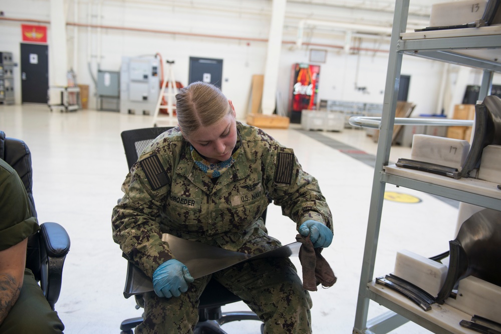 ADAN Schroeder Cleans P-8A Fan Blade