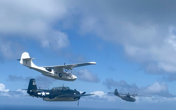 WWII-Era Warbirds Fly Over Hawaii