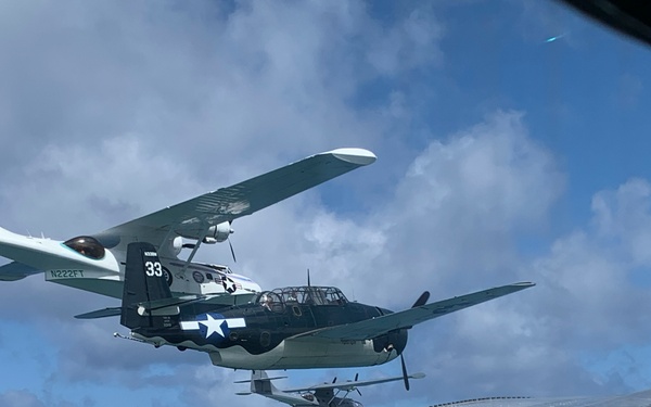 WWII-Era Warbirds Fly Over Hawaii