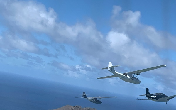WWII-Era Warbirds Fly Over Hawaii