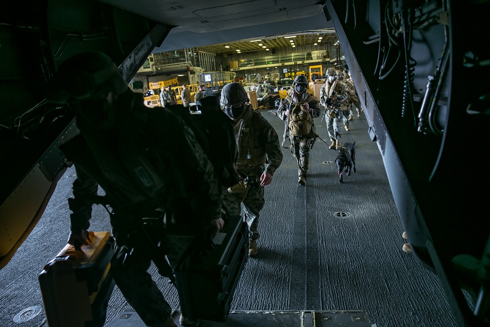 CLB-31, 31st MEU conducts NEO training exercise aboard USS America