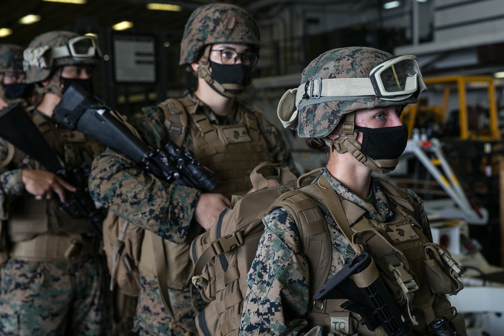 CLB-31, 31st MEU conducts NEO training exercise aboard USS America