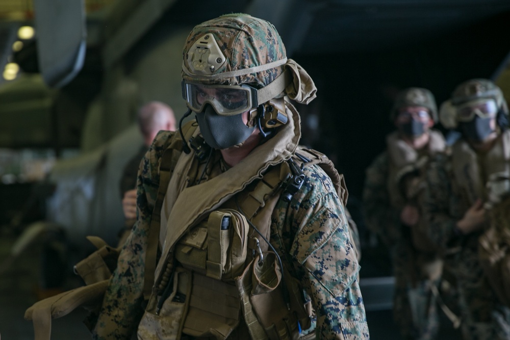 CLB-31, 31st MEU conducts NEO training exercise aboard USS America