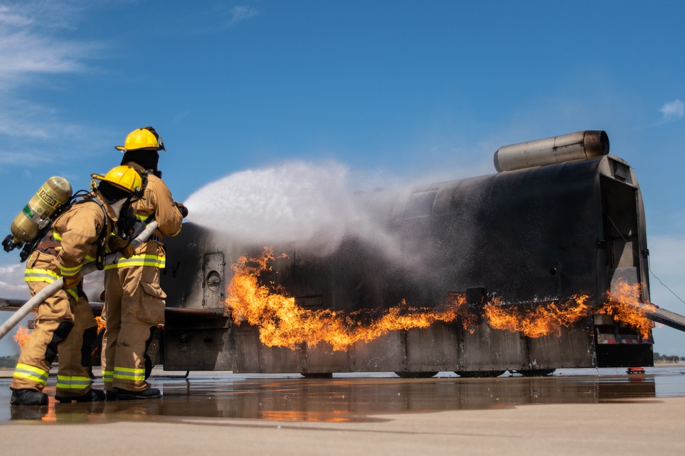 Air Guard Firefighters get hands-on training at Rosecrans