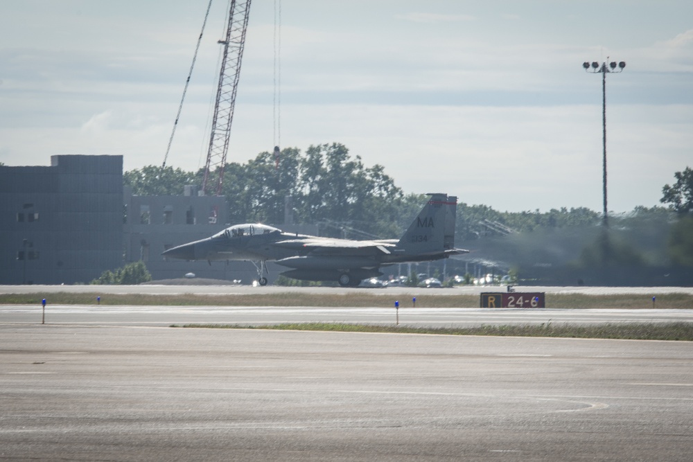 F-15 departs Bradley Air National Guard Base