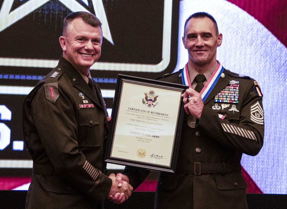 CSM Timothy A. Guden leaves a legacy behind as he bids farewell and hangs up his uniform for good