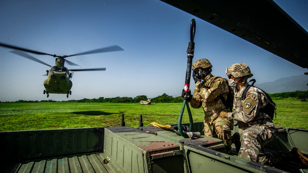 US Marine and Soldiers conduct joint sling load operation in Honduras