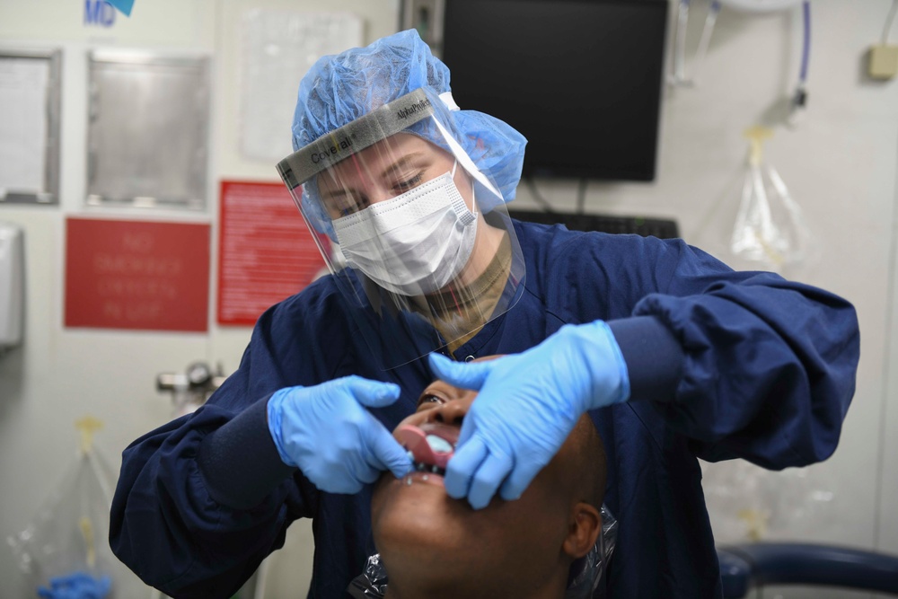 Dental Division Sailors During Sick Call