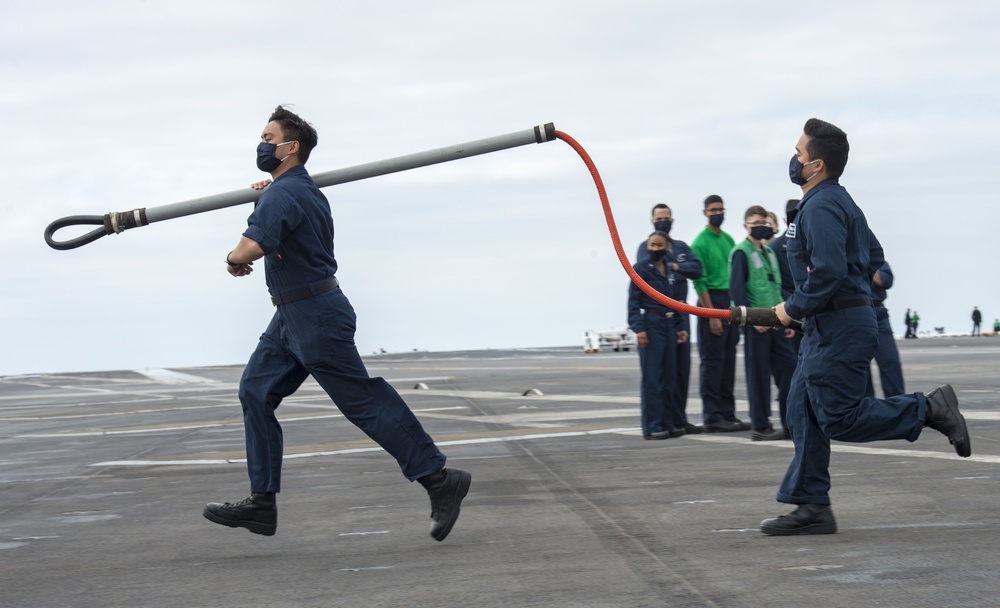 USS Carl Vinson Practices a Mock Replenishment at Sea.