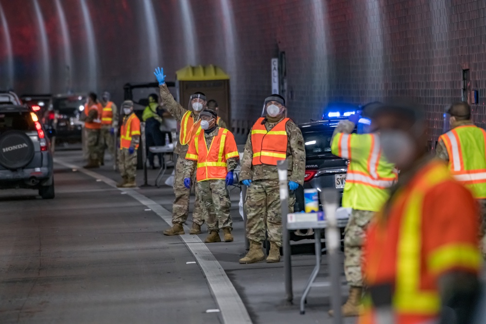 Task Force Oahu Assists with COVID-19 Surge Testing in Tetsuo Harano Tunnel