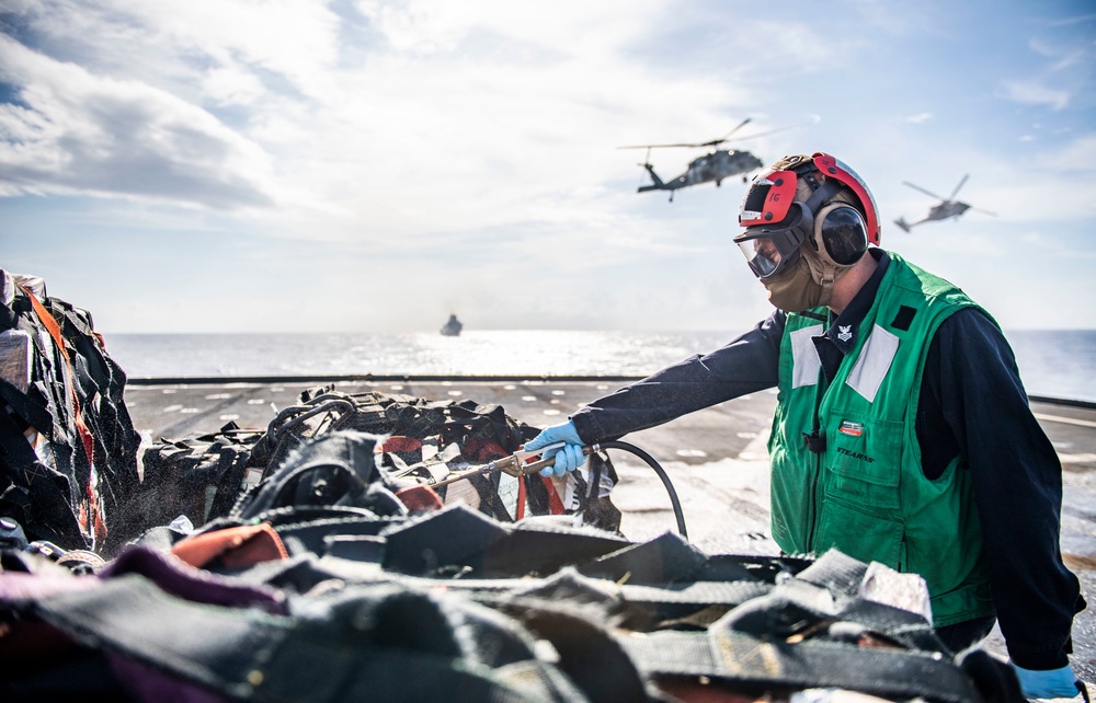 USS Germantown (LSD 42) Conducts a Replenishment-at-Sea with USNS Charles Drew (T-AKE 10)