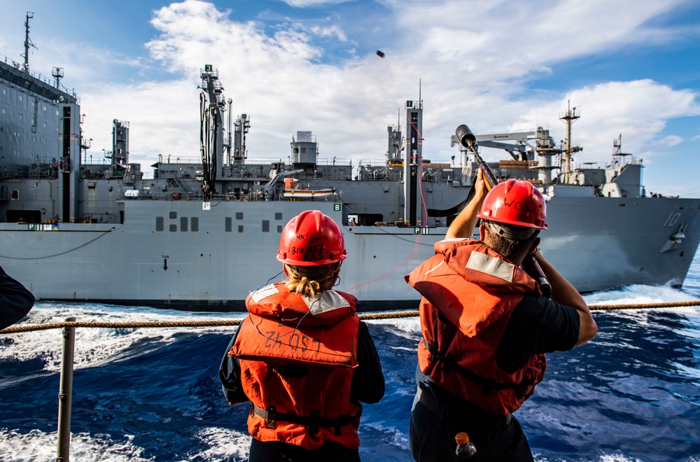 USS Germantown (LSD 42) Conducts a Replenishment-at-Sea with USNS Charles Drew (T-AKE 10)