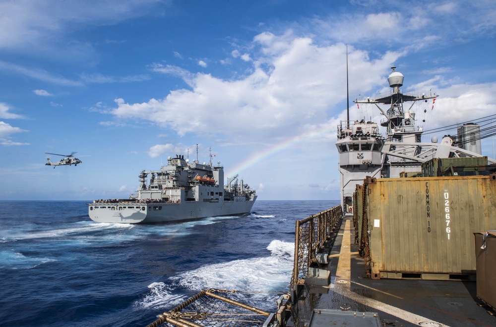 USS Germantown (LSD 42) Conducts a Replenishment-at-Sea with USNS Charles Drew (T-AKE 10)