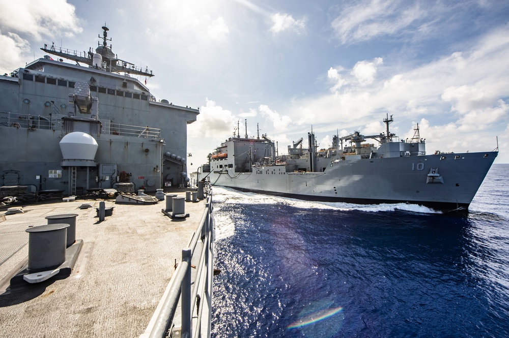 USS Germantown (LSD 42) Conducts a Replenishment-at-Sea with USNS Charles Drew (T-AKE 10)