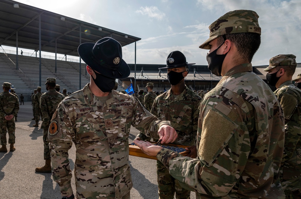 U.S. Air Force Basic Military Training Graduation and Coining Ceremony