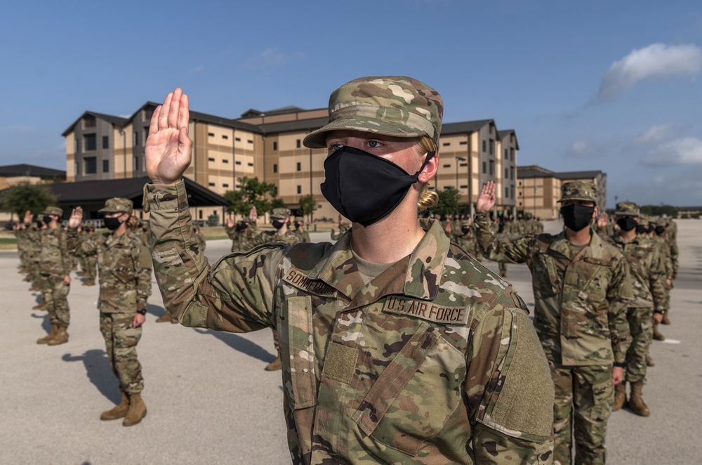 U.S. Air Force Basic Military Training Graduation and Coining Ceremony