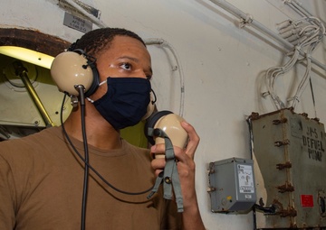 Sailor Communicates Over Coms System