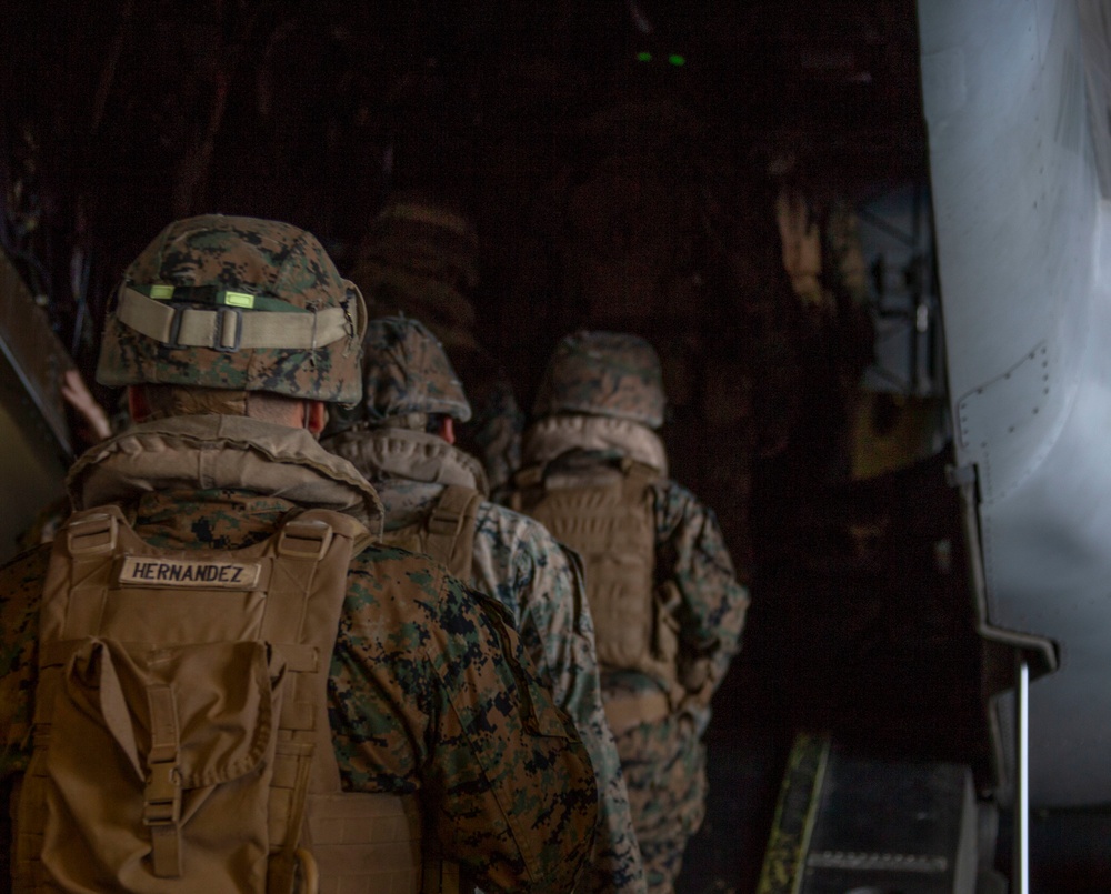 Marines with 2/4 Echo Company, 31st MEU practice egress drills