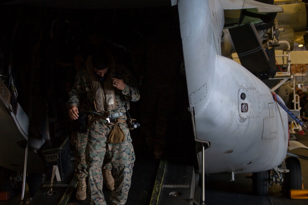 Marines with 2/4 Echo Company, 31st MEU practice egress drills
