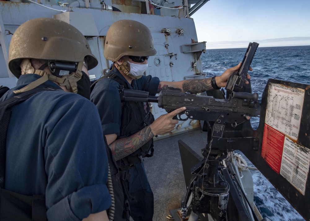 USS Mustin Conducts Live-Fire Drill
