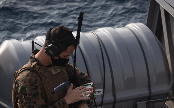 Eyes on you: 31st MEU’s MRF sniper team observes VBSS on USS Germantown (LSD 42)