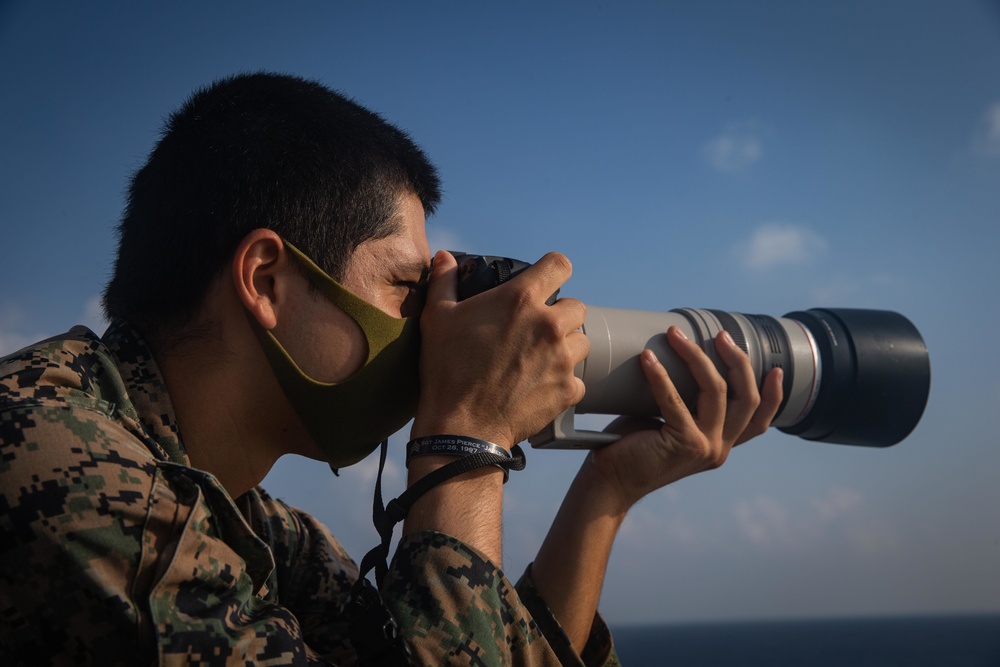 Eyes on you: 31st MEU’s MRF sniper team observes VBSS on USS Germantown (LSD 42)