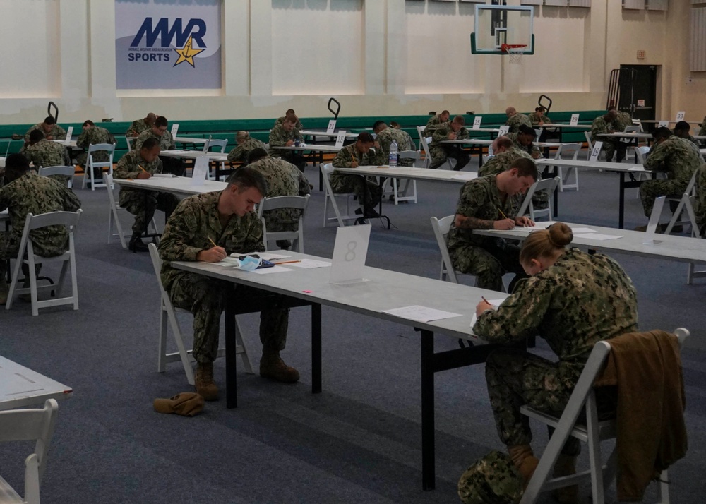 NAS Sigonella Sailors Take E6 Advancement Exam