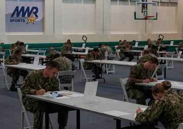 NAS Sigonella Sailors Take E6 Advancement Exam