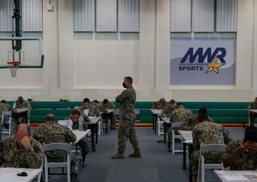 NAS Sigonella Sailors Take E6 Advancement Exam