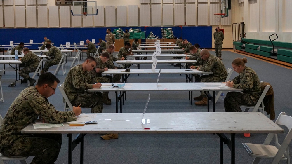 NAS Sigonella Sailors Take E6 Advancement Exam