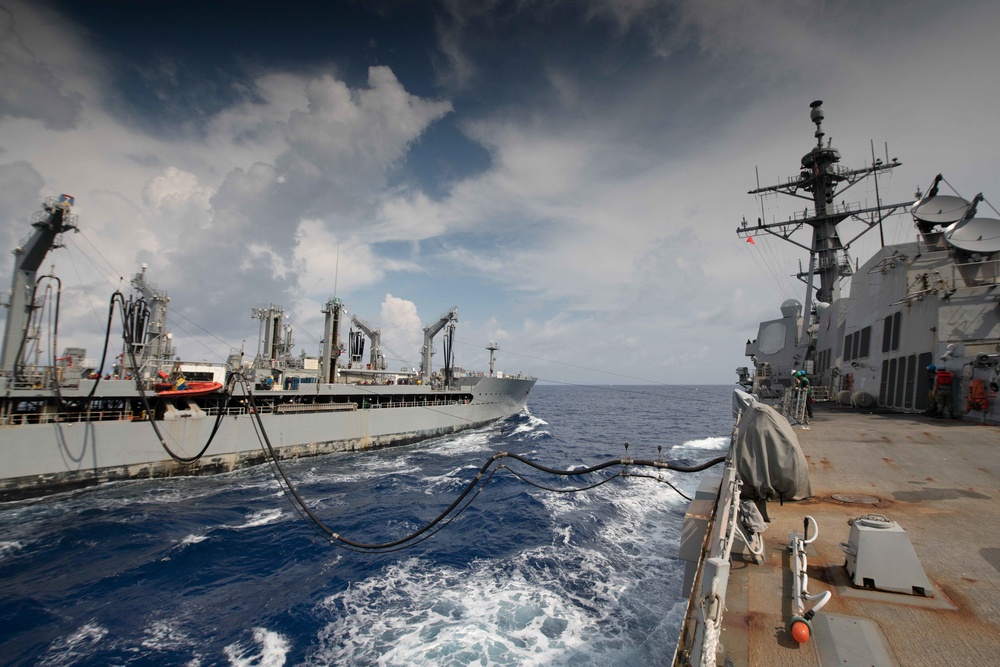 USS Halsey Conducts Replenishment-at-sea Operations