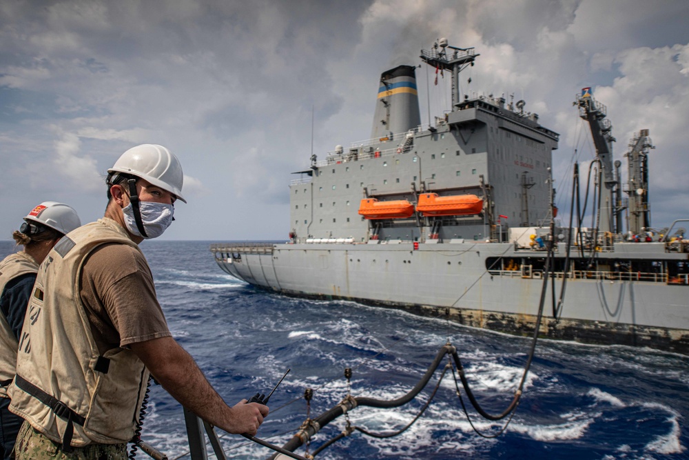 USS Halsey Conducts Replenishment-at-sea Operations