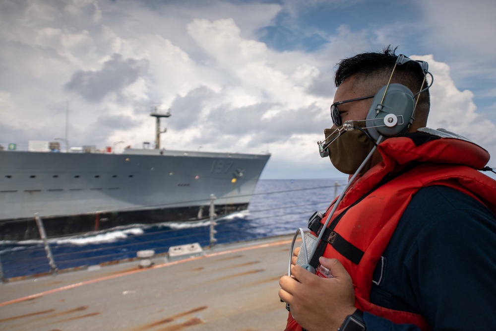 USS Halsey Conducts Replenishment-at-sea Operations