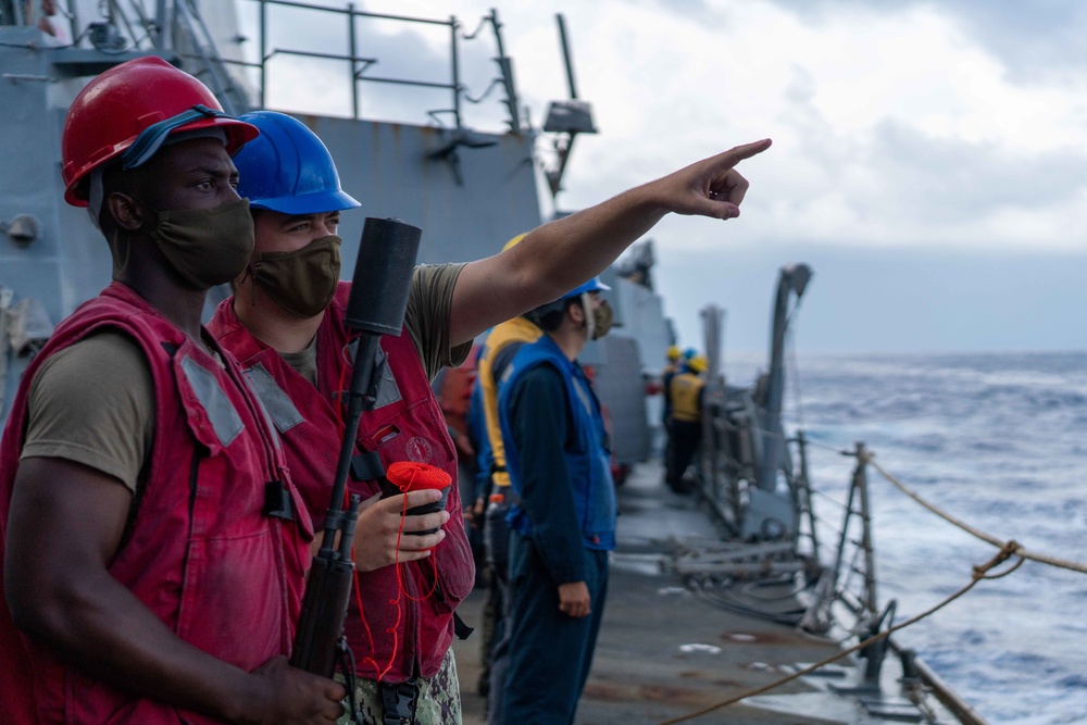 USS Halsey Conducts Replenishment-at-sea Operations