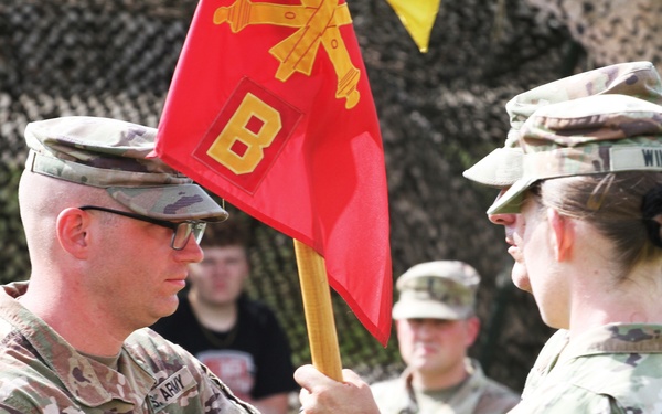 Battery B, 2-174th ADA conducts change of command ceremony